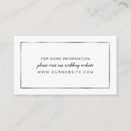 Webbplats för Faux Silver Foil Ram bröllop, inform Tilläggskort