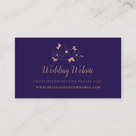 Webbplats för koppar och midnattblått blommigt brö visitkort