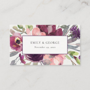 WEBBPLATS FÖR MJÖLK LILA LILAC WATERCOLOR FLORA BR VISITKORT