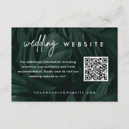 Webbplats för Tropical Destination Wedding QR-kod Tilläggskort