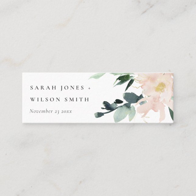 WEBBPLATS FÖR VATTENFÄRGEN BRÖLLOP FÖR VATTENFÄRG  MINI VISITKORT (Framsida)