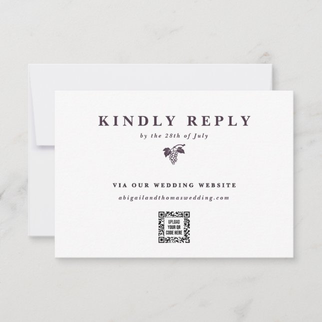 Webbplats för Webben av druvvin, elektroniskt QR-k OSA Kort (Framsida)