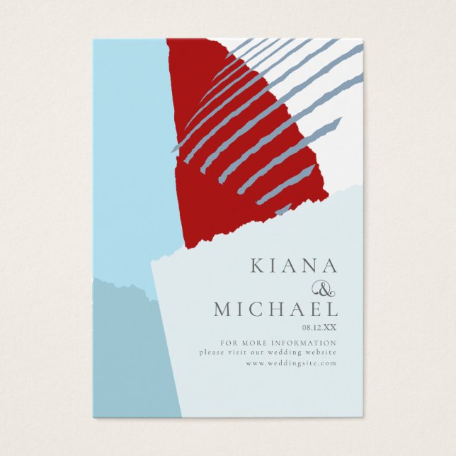 Webbplatsen Färg Block Bröllop Winter ID740 Visitkort (Framsidan)