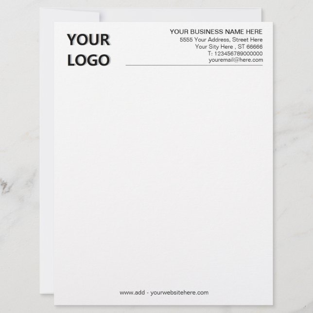 Webbplatsen för Business Letterhead Namn Logotyp A Brevhuvud (Framsida)