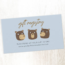 Webbplatsen Little Bear Unge Baby Shower Gift-regi Tilläggskort