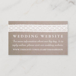 webbplatsen Rustic Kraft & Vintage White Snöre Brö Tilläggskort