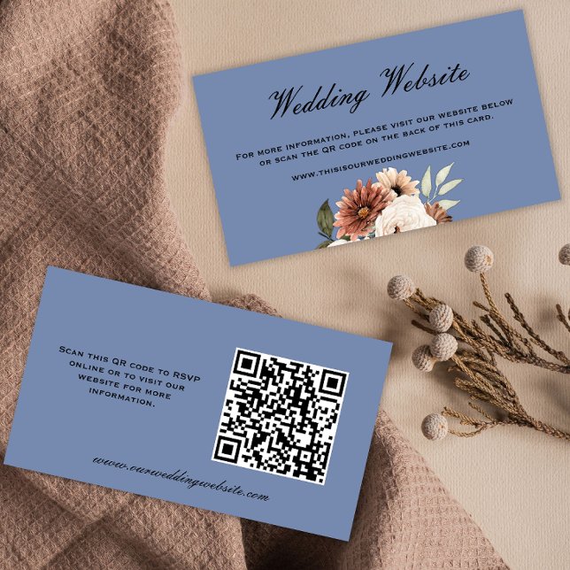 Webbplatsen Rustic WildblomBouquet Blue Bröllop Tilläggskort (Skapare uppladdad)