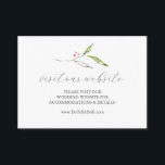 Webbplatsen Winter-bröllop Infoga kort botaniska f<br><div class="desc">viktiga detaljer med lätthet med hjälp av det här boendekortet för vinterbröllopets webbplats, designat för att vägleda dina gäster till webben adress i stil. Den här enkla och moderna designen som har elegantens kalligrafi parad med ett klassiskt sans-serif-teckensnitt accentueras av festive jul botanicals för ett säsong-pekande. På baksidan av kortet...</div>