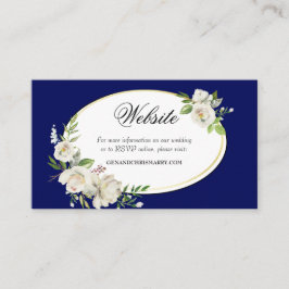 Webbplatshölje för elegant Boho Blue Blommigt Bröl Visitkort