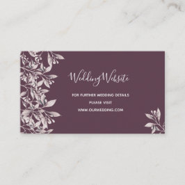 Webbplatskassan för bröllop lila botaniskt tilläggskort
