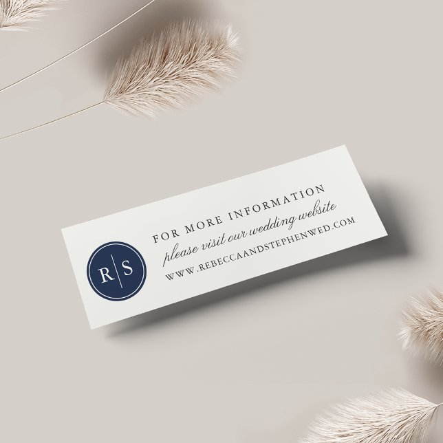 Webbplatskort för Anpassningsbar Monogram Bröllop Litet Visitkort (Skapare uppladdad)