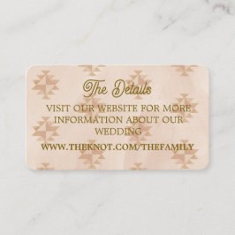 Webbplatskort för bröllop-detaljer tilläggskort