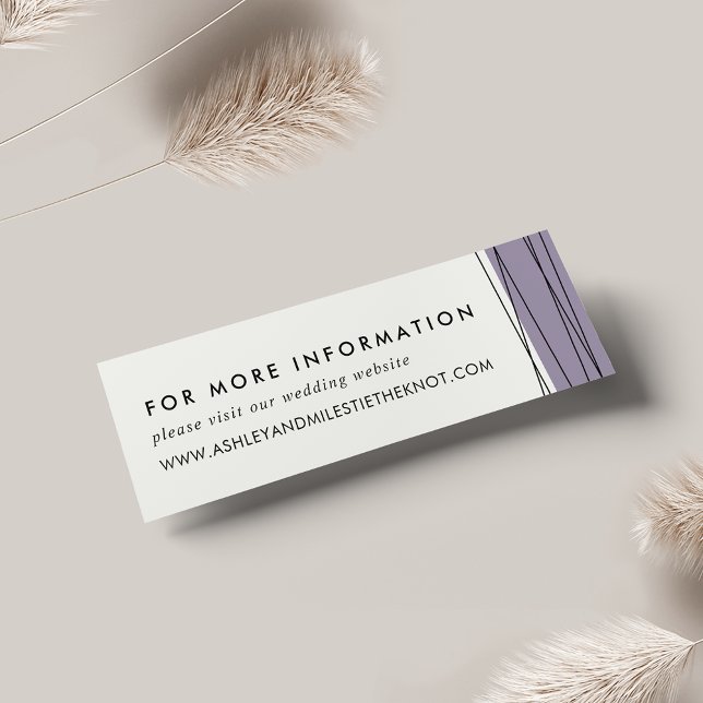 Webbplatskort för Lineation Bröllop | Grått Lilac Litet Visitkort (Skapare uppladdad)