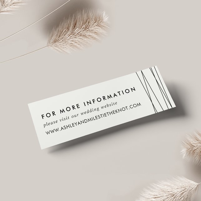 Webbplatskort för Lineation Bröllop | Svartvitt Litet Visitkort (Skapare uppladdad)