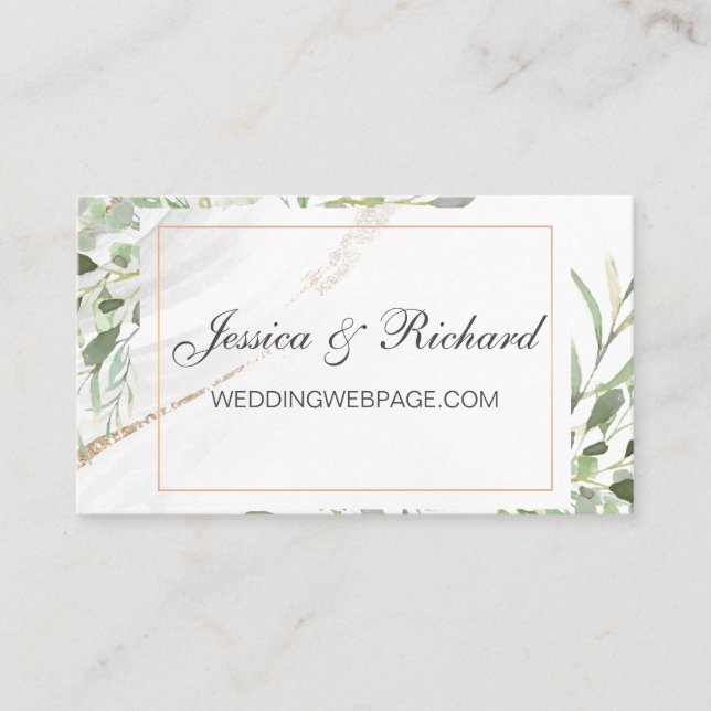 Webbplatskort för vattenfärg Bröllop Visitkort (Framsida)