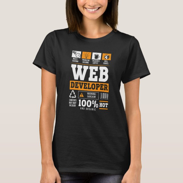 Webbutvecklare IT-kille Dator Webbplatsutveckling  T Shirt (Framsida)