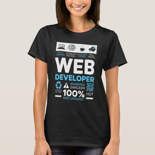 Webbutvecklare IT-kille Dator Webbplatsutveckling  T Shirt (Framsida)