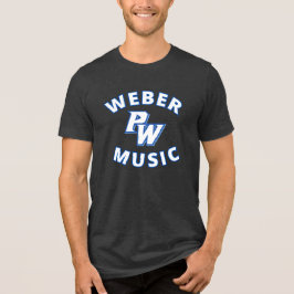 Weber Music (blå text) med ny PW-logotyp T Shirt