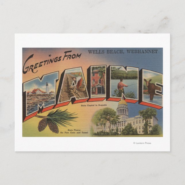 Webhannet, Maine (Wells Beach) Vykort (Framsida)