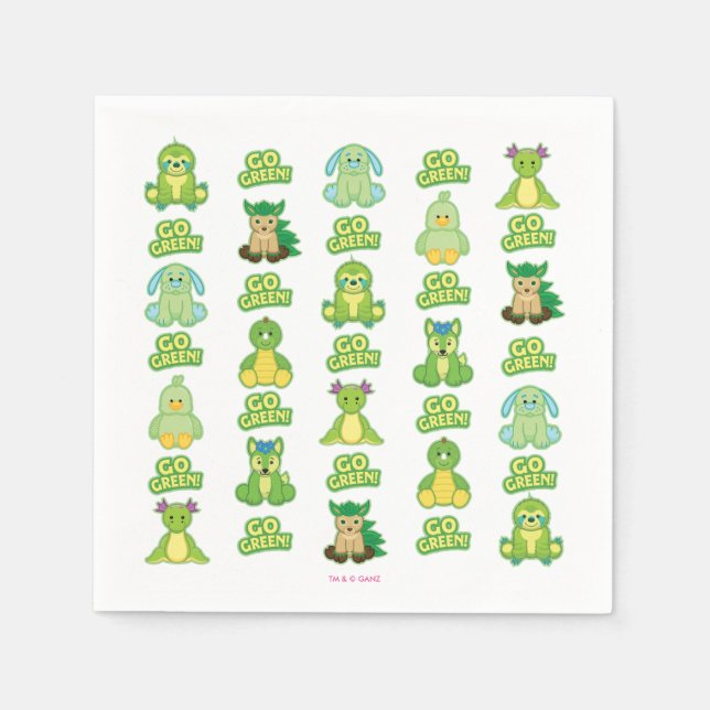 Webkinz Go Green Mönster Pappersservett (Framsidan)