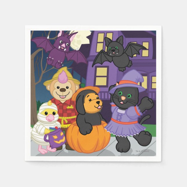 Webkinz Halloween Bus eller godis Pappersservett (Framsidan)