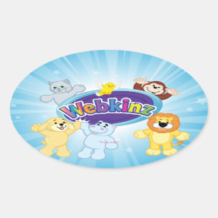 Webkinz: Kom in och lek Ovalt Klistermärke