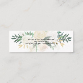 Website för vit rosbukett | mini visitkort