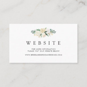 Website för vit rosvattenfärg visitkort