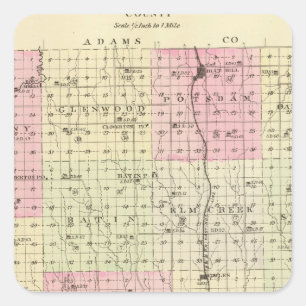 Webster County Nebraska Fyrkantigt Klistermärke