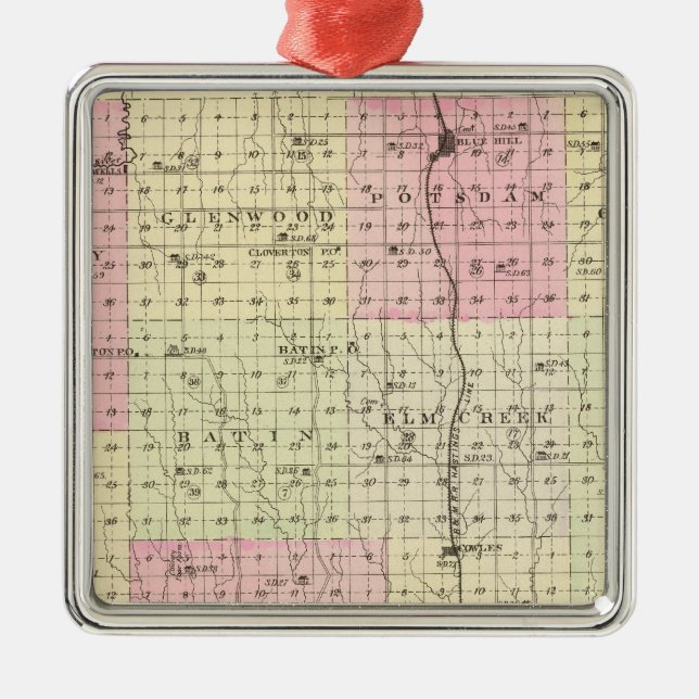 Webster County, Nebraska Julgransprydnad Metall (Framsidan)