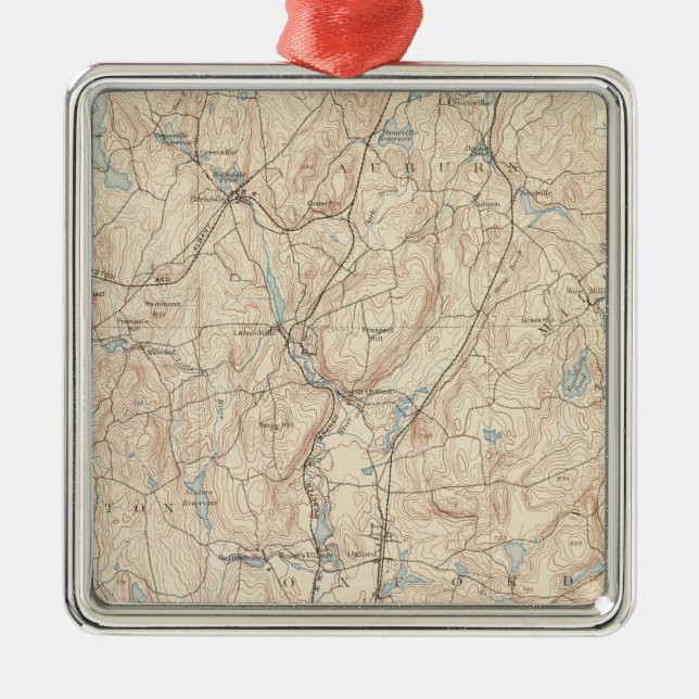 Webster Massachusetts Julgransprydnad Metall (Framsidan)