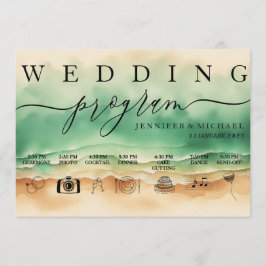 Wed-program Namnteckning vattenfärgen i grönten Oc Program