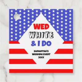 Wed, White & I Do Patriotic Bröllop Gåvor Etiketter