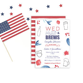 Wed White och Brews American Co- ed Möhippa Inbjudningar