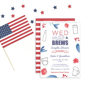 Wed White och Brews American Co- ed Möhippa Inbjudningar