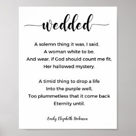 Wedded Dikt av Emily Elizabeth Dickinson Poster