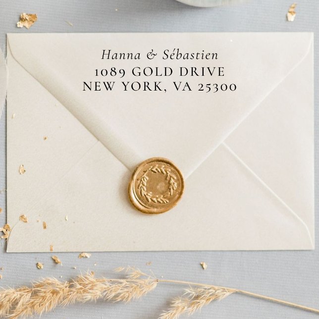 weddin par Namn Simple Typography Bröllop Självfärgande Stämpel (Skapare uppladdad)