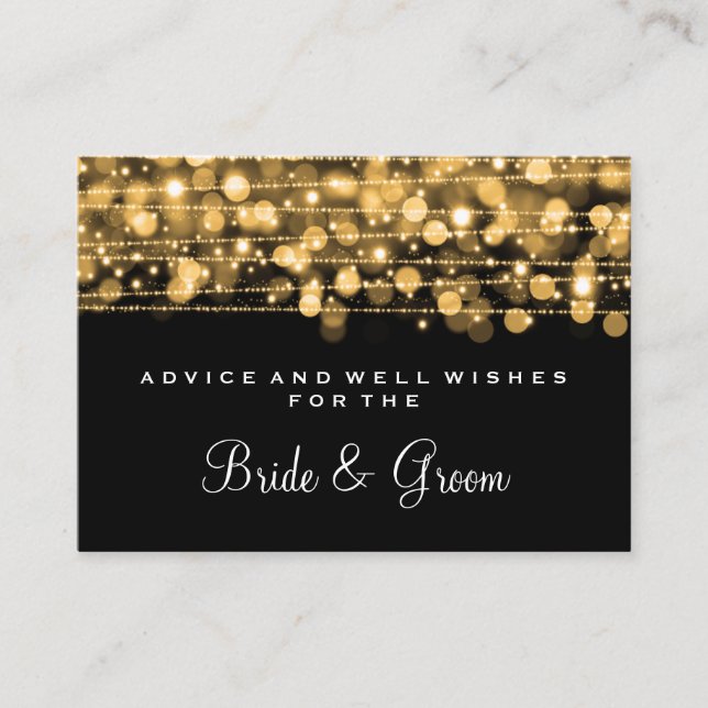 Wedding Advice Card Party Sparkles Gold Rådkort (Framsida)