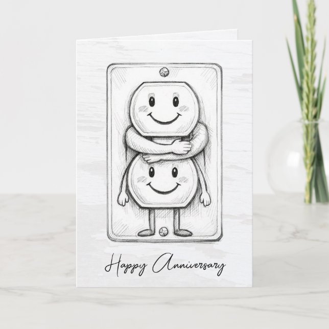 Wedding Anniversary Electrical Socket  Kort (Framsida)