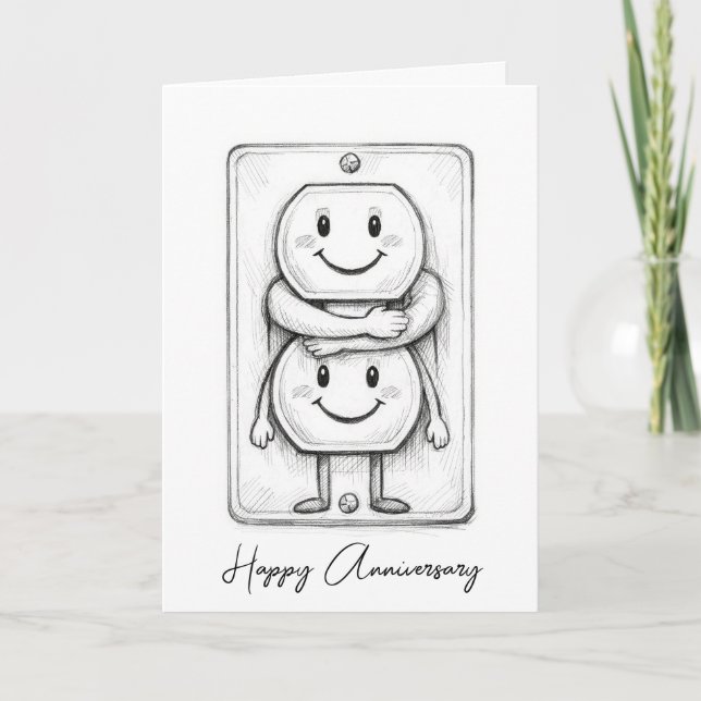 Wedding Anniversary Electrical Socket  Kort (Framsida)