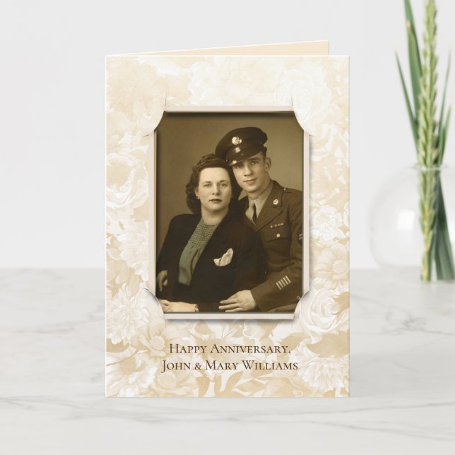 Wedding anniversary photo frame kort (Framsida)