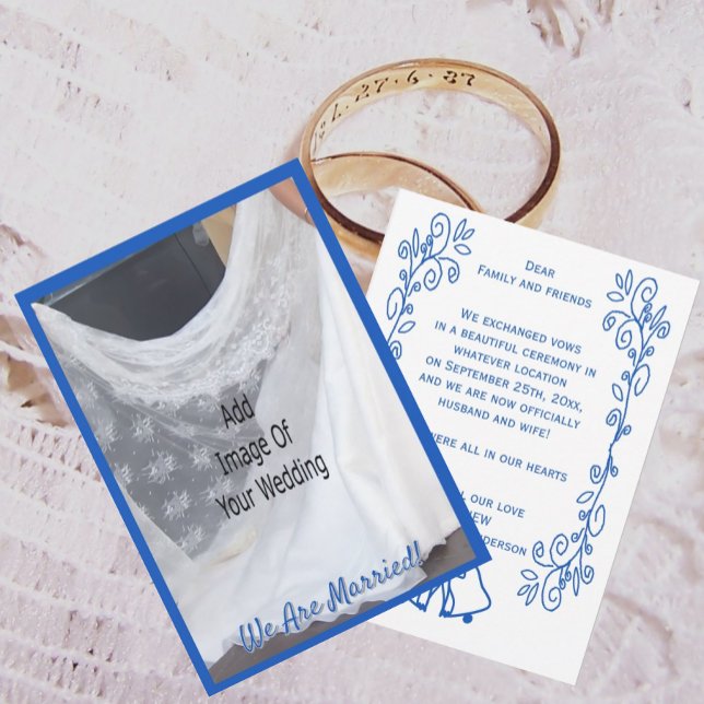 Wedding Announcement Card Blue Sapphire Bells Inbjudningar (Skapare uppladdad)