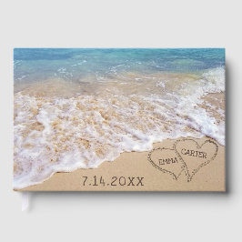 Wedding Beach Hearts With Names Gästböcker