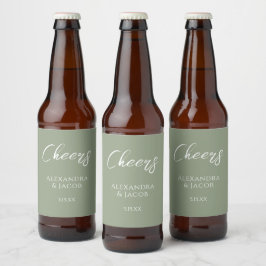 Wedding Beer Labels Elegant Typography Ölflaska Etikett