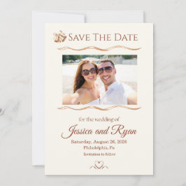 Wedding Bells with Photo Save the Date Inbjudningar