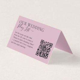 Wedding Blush Pink QR Code Playlist Kort