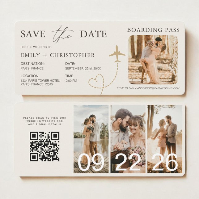 Wedding Boarding Pass Plane QR Code (Skapare uppladdad)