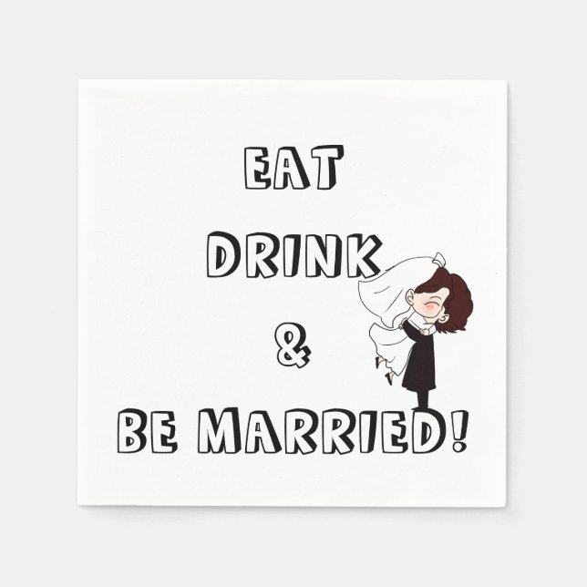 Wedding Bride and Groom Humor Pappersservett (Framsidan)