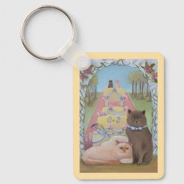 Wedding Bride & Groom Cats Personalized Nyckelring