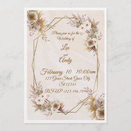 Wedding Brown and beige Invitation Inbjudningar